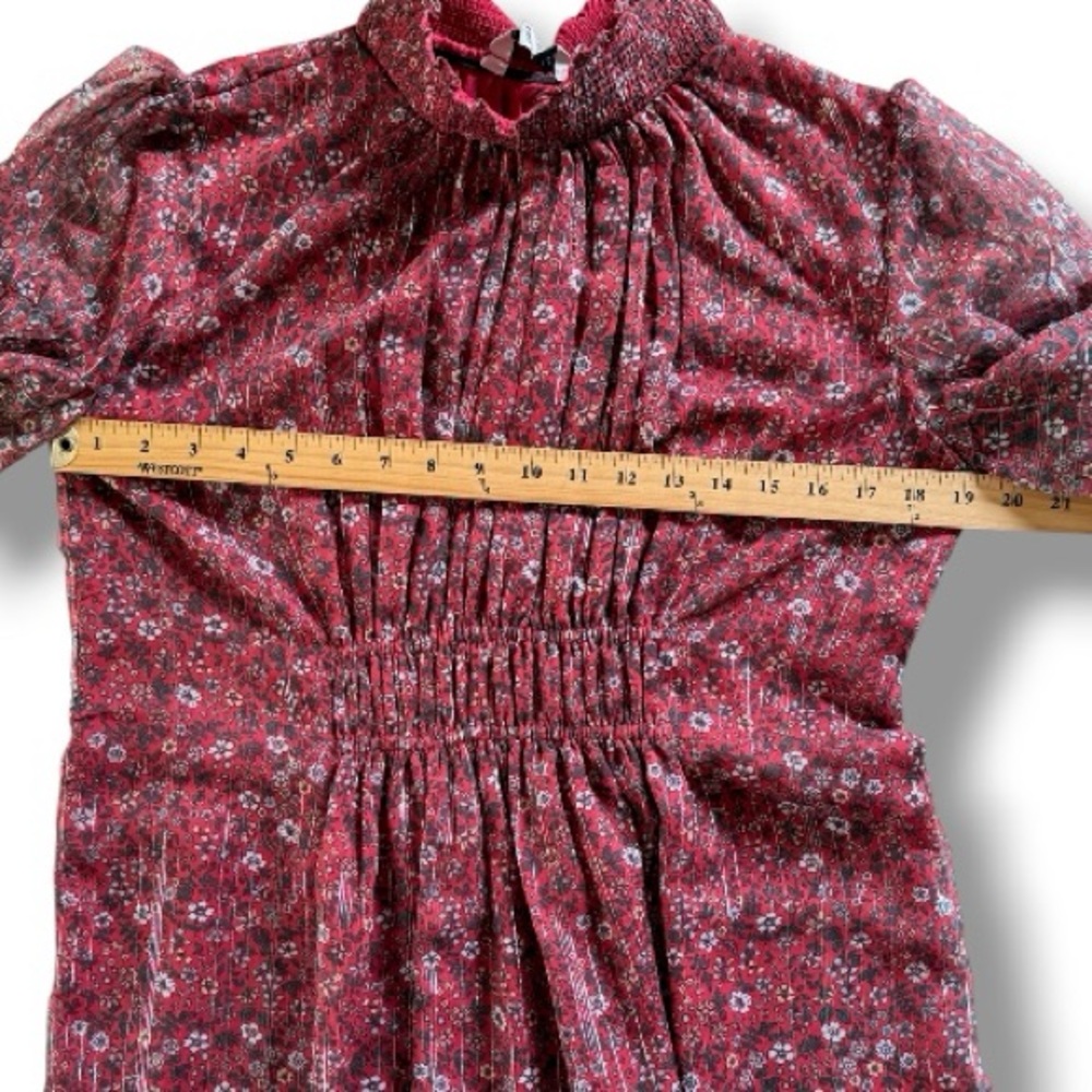 Anthropologie Ranna Gill Franny Smocked Mini Dress  Size Medium Petite - Picture 8 of 10